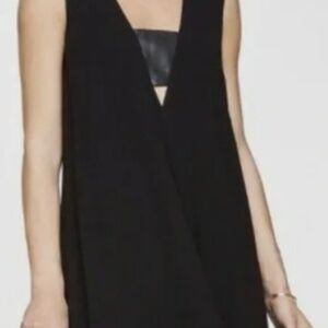 BCBG high low black &  leather cocktail size small